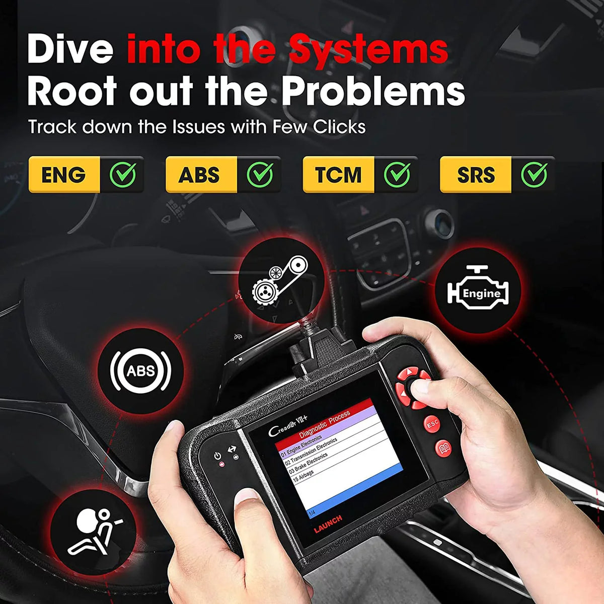 Launch X431 Vii+ (Crp123) Obd2 Scanner Creader Car Diagnostic Code Reader Eobd Scan Tool