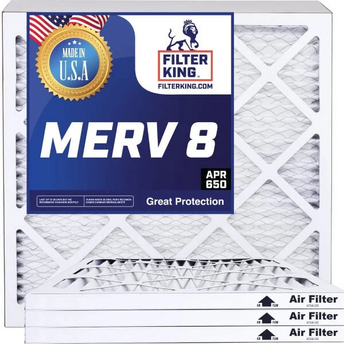 10 HVAC | 4-PACK | King x | MADE Furnace Filter Filter x 10x62.5x1 Filters Pleated A/C MERV | USA dimension: .75" 62.5 IN Air Actual 8
