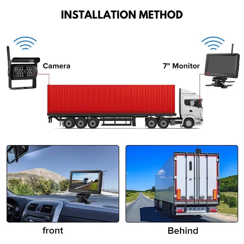 G·Peh Backup Camera Kit With 7" Monitor - Enhance Your Vehicle'S Protection With Waterproof Night Vision Camera - Ideal For Rvs, Buses, Trailers, And Trucks(2 Cameras)