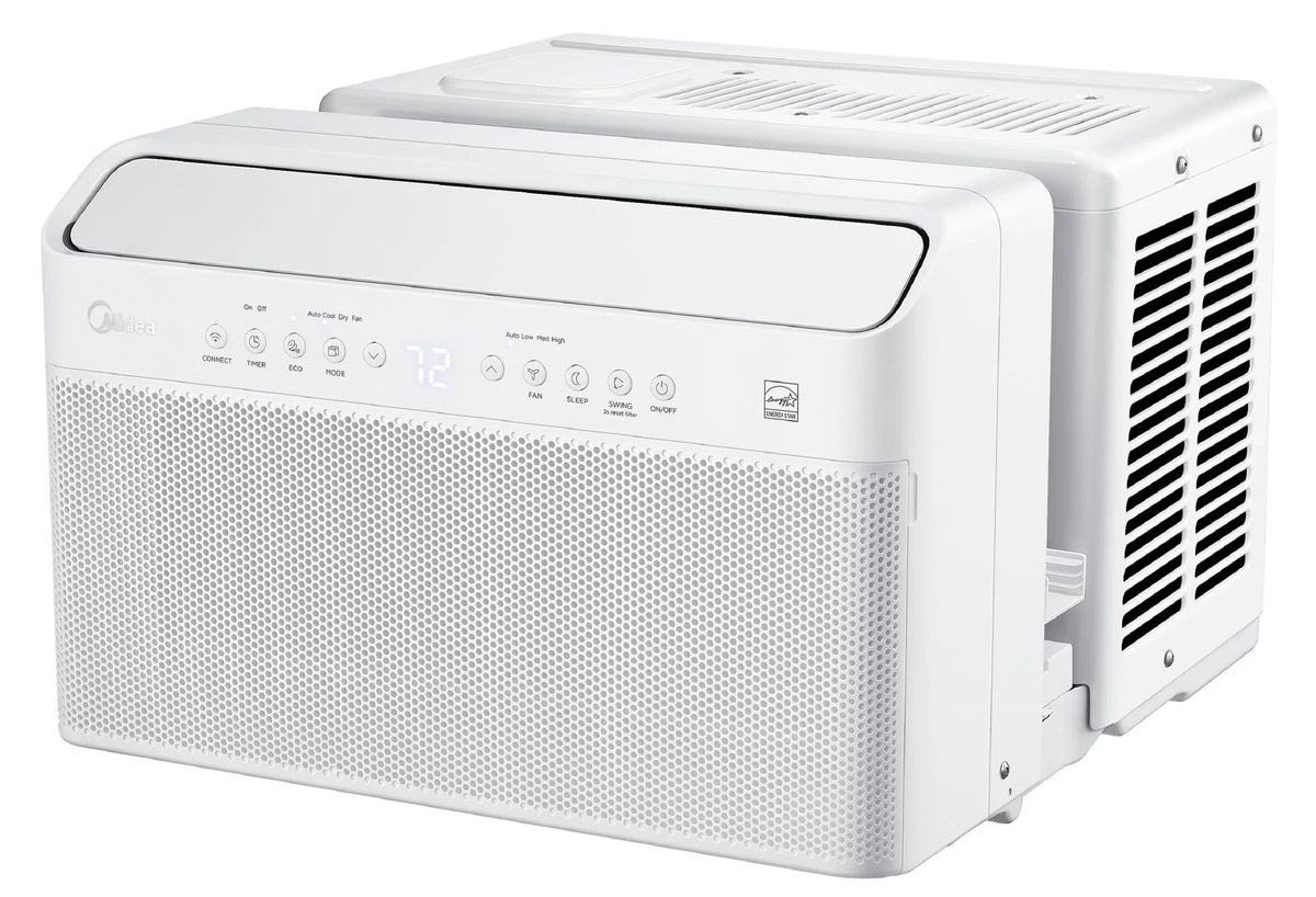 Restored Midea 12,000 Btu Smart Inverter U-Shaped Window Air Conditioner, 35% Energy Savings, Extreme Quiet, Maw12V1Qwt (Refurbished)