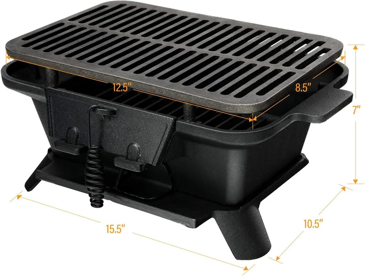 Door, for Gate, Fire Charcoal BBQ Camping Grill Backyard Iron Portable with Patio Net, Picnic Regulating Double-sided Grill Hibachi exterior Grill Air Grill, Cooking Grilling Perfect Cast