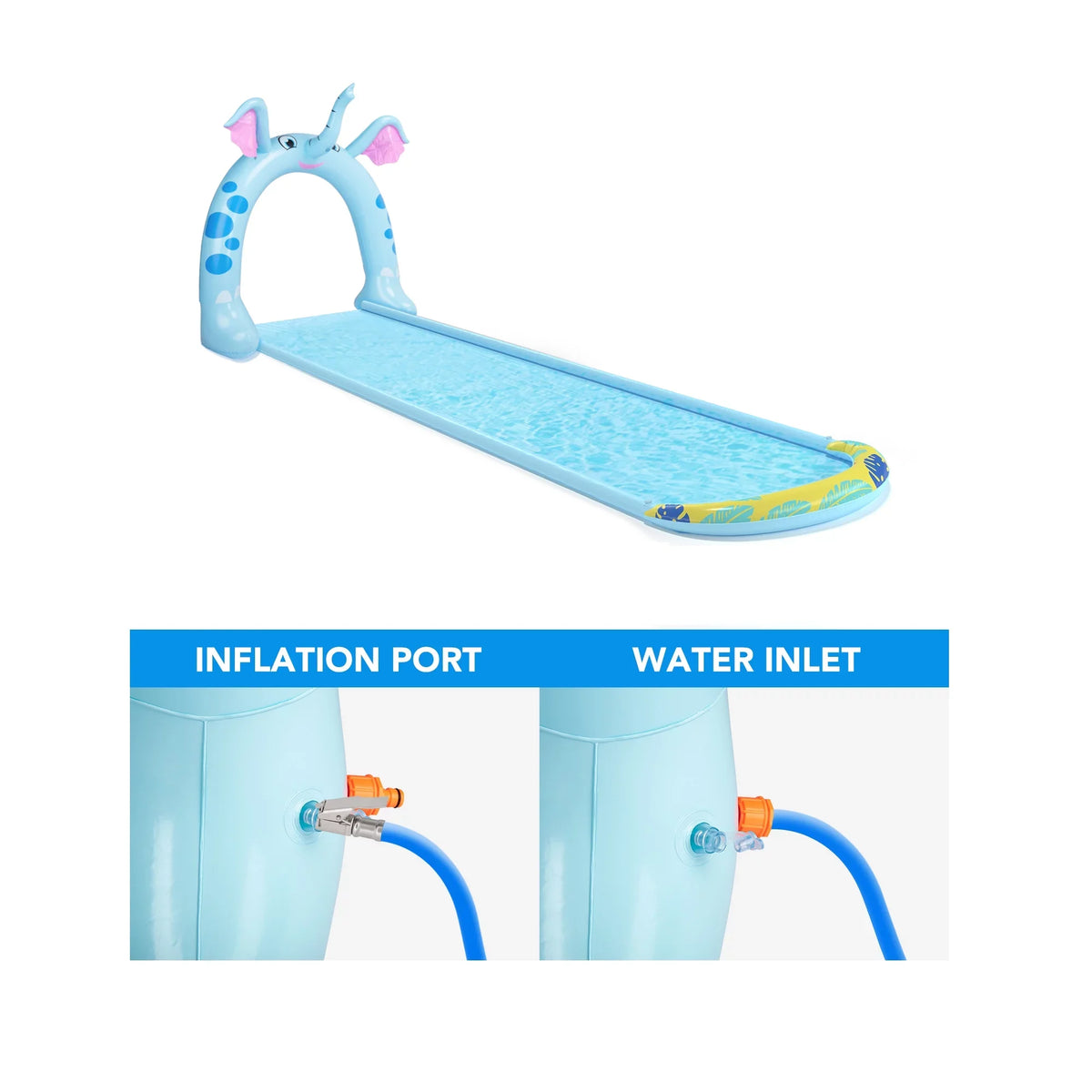 16' Slide Toy Elephant Sprayer exterior Arch Central Inflatable liquid Pool Kids