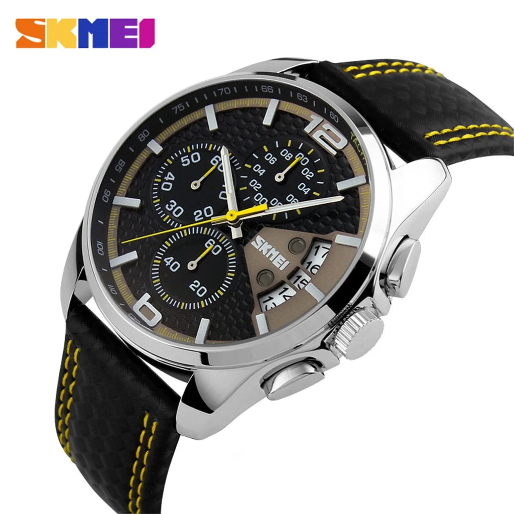 Large HLXD Luxury Men outfit Chronograph Fashion Face Waterproof Sports Analog Big Wrist Casual Watch Quartz Watches