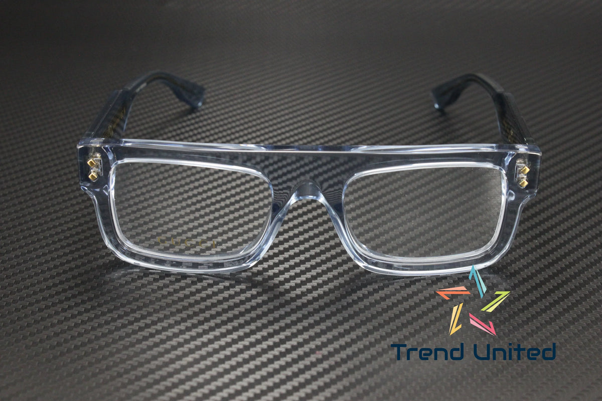 Rectangular 52mm Squared Blue Men's Light GG1085O 004 Lens Eyeglasses Demo