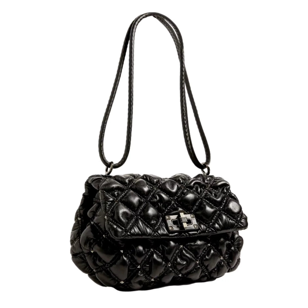 Black Medium Studded Valentino Garavani Spikeme Bag Leather Crossbody