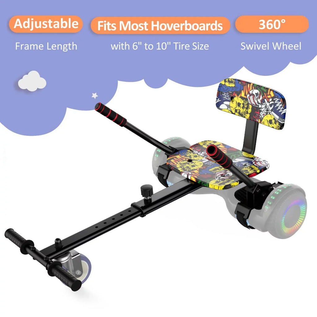 Accessories, 10" Hoverboard Hoverboards Seat 6.5"/ Adjustable Kids, Compatible with Attachment, for Graffiti Hoverboards 8"/
