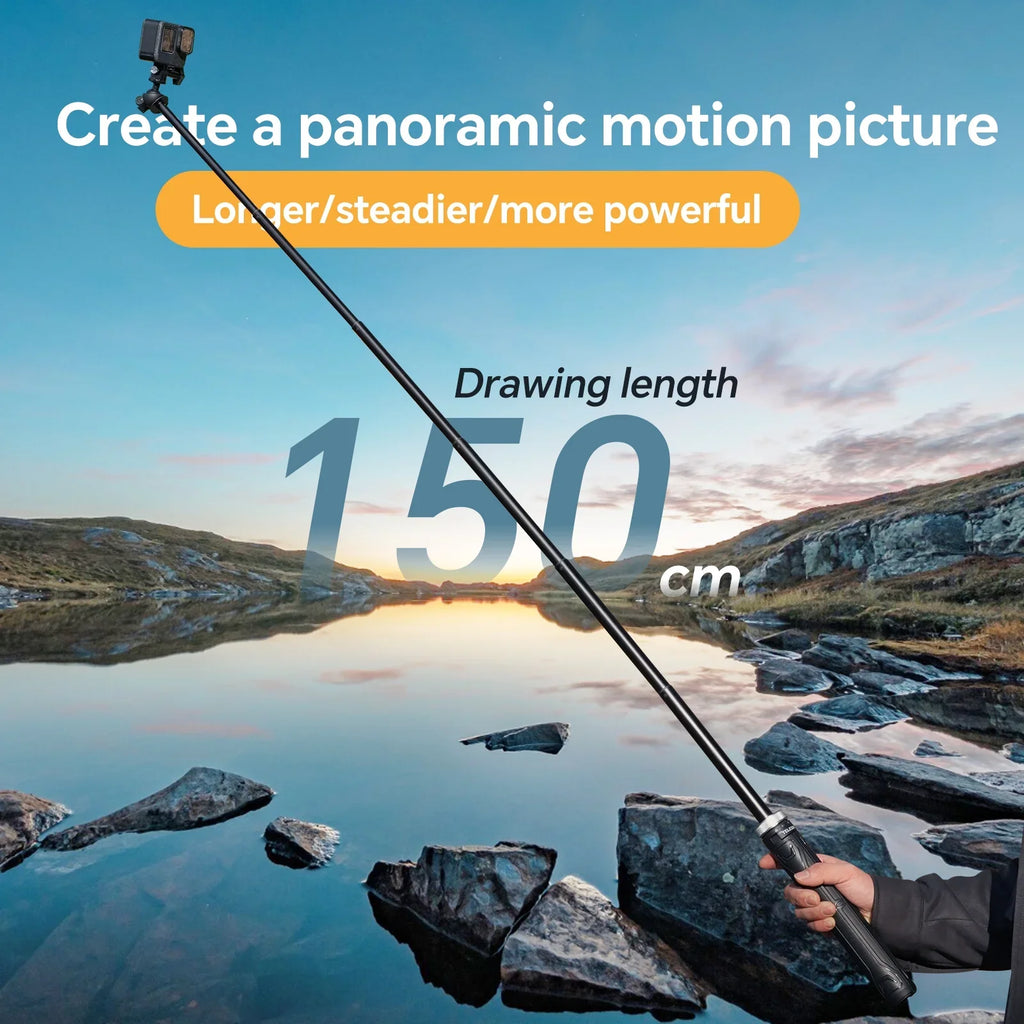Selfie Action Selfie 360° 5 12 9 Foldable 11 GoPro 1.5M Stick Tripod 8 Stick 7 DJI For 10 Hero Rotation Insta360 Osmo 6