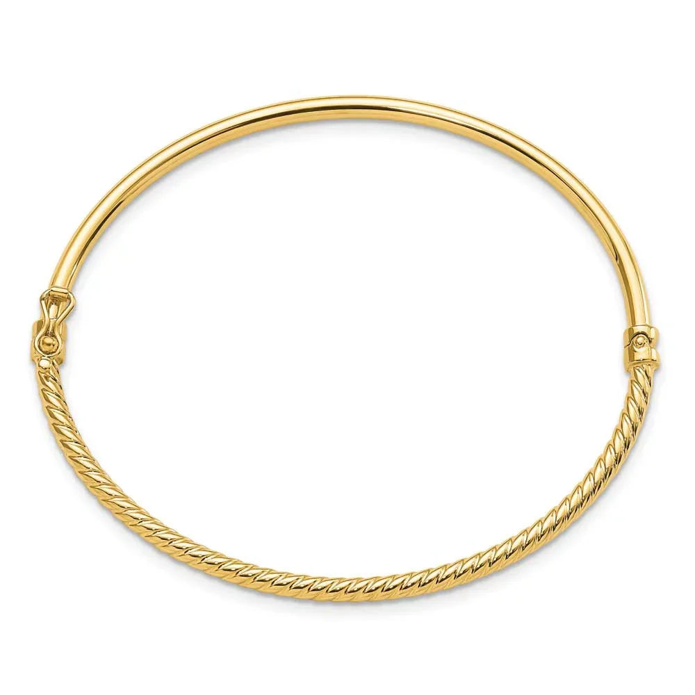 Hinged Finest 14K Textured Polished Leslies Bangle Gold
