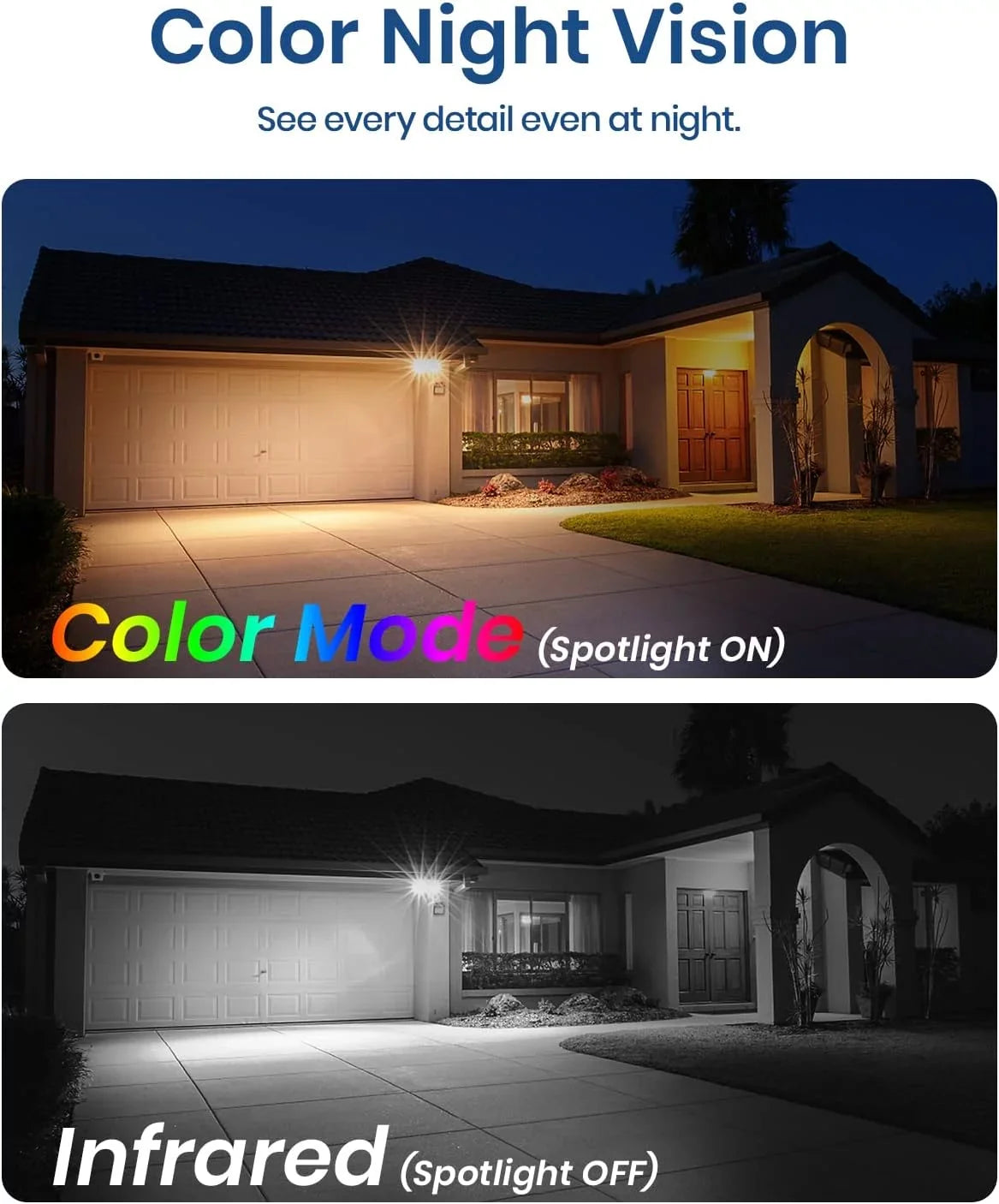 Motion 2K with 2-Way Talk,Wifi Night exterior exterior Detection Camera AI with Color with Spotlight Siren Wireless Solar Cameras Alarm, Vision, Security & Alexa Work