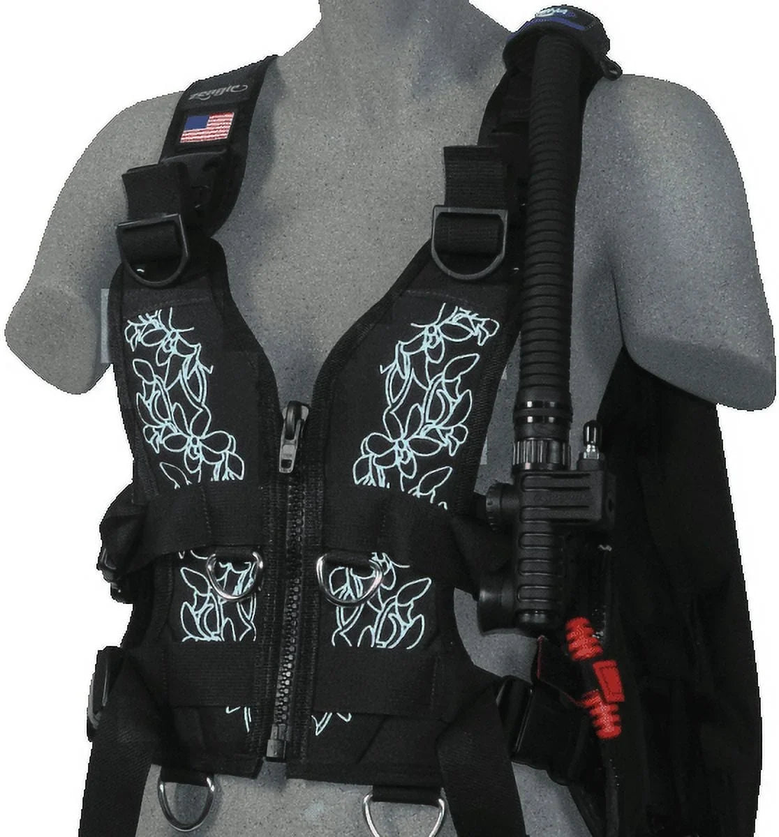 Front BCD w/ Floral Large Blue Glacier Zena Panel,
