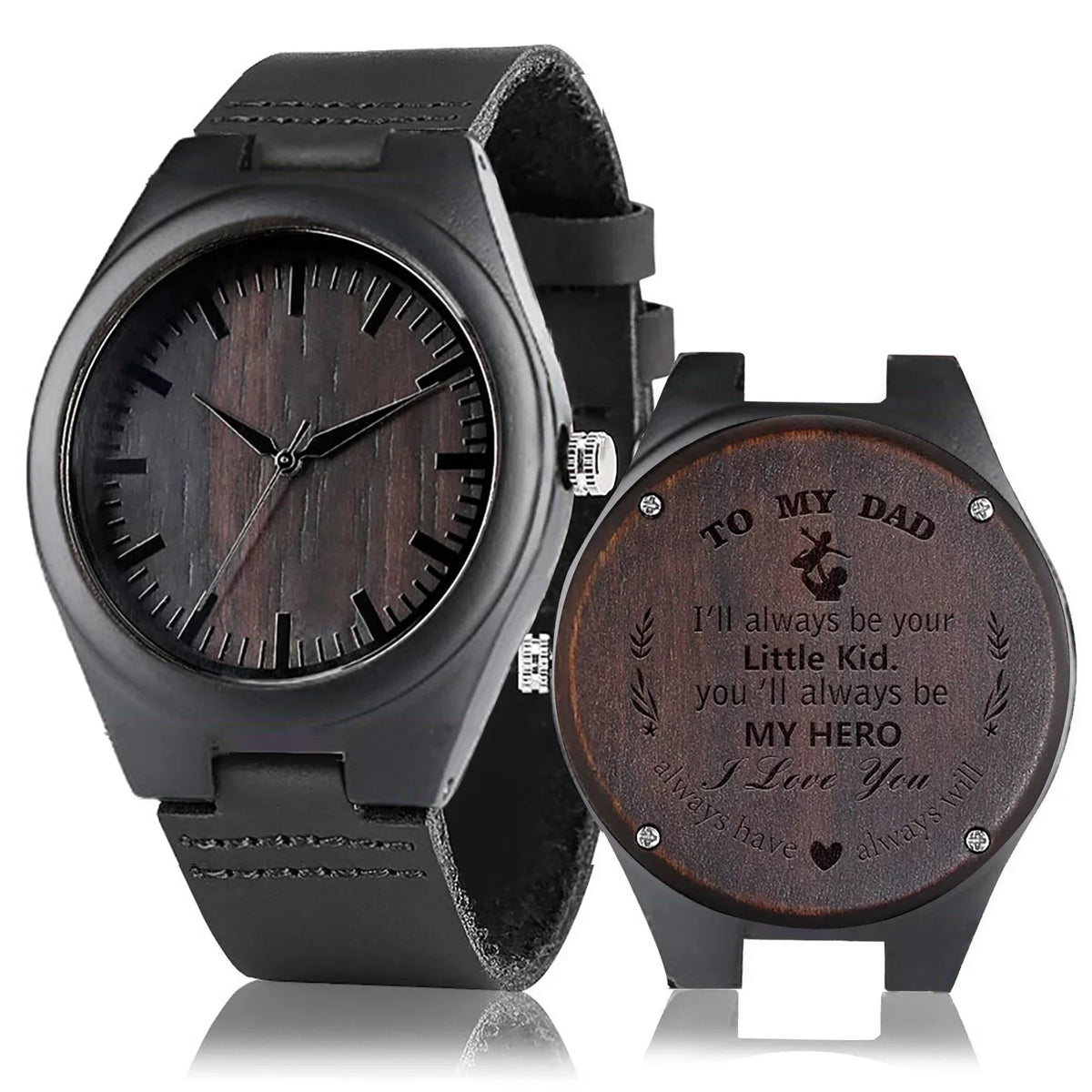 Zisugp Custom Name Wood Watch Wooden Quartz Date Display Men'S Wristwatch Gift For Men Gw-M5610-1Bjf