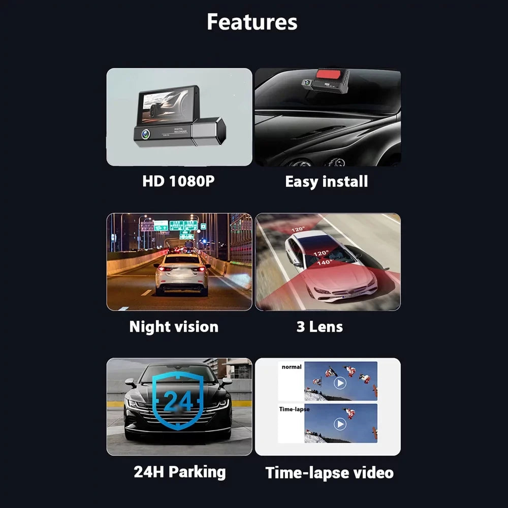 Dazzduo Dash Camera,4In Clear Car Car Video Car Camera Mirror Car Video Car Video 3 Cam 4In Cam 4In Clear Camera Auto Safeguard Rearview Mirror Car Car Camera Auto Video Car Camera Clear Car Rearview