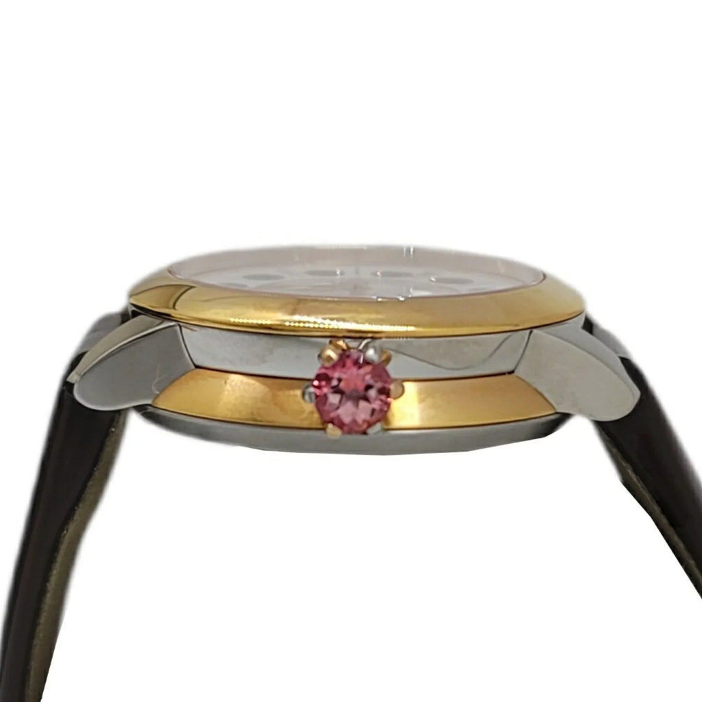 Pre-Loved Fendi Fendi Eye Shine Enamel Belt Ss 3 Colors Quartz Brown Watch Clock Fashionable Shell Black Spinel Topaz Women'S (Like New)