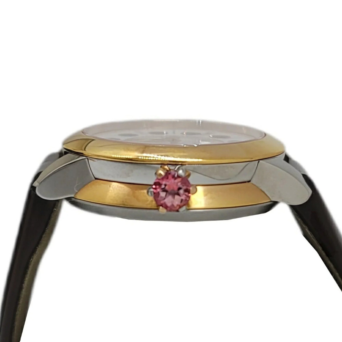 Pre-Loved Fendi Fendi Eye Shine Enamel Belt Ss 3 Colors Quartz Brown Watch Clock Fashionable Shell Black Spinel Topaz Women'S (Like New)