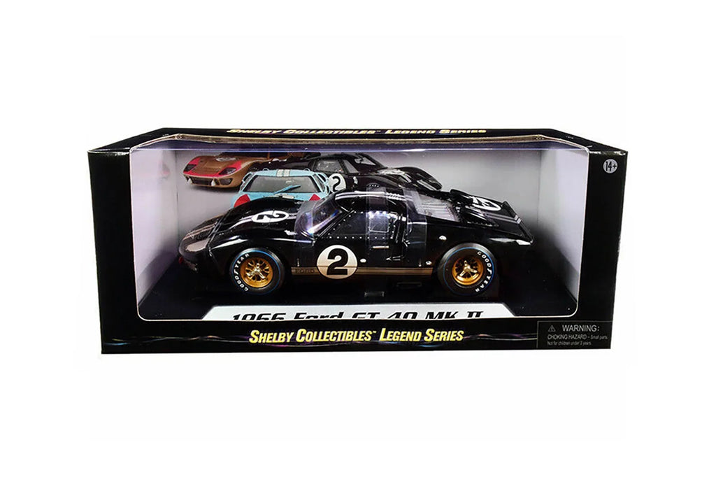 1966 Ford Gt-40 Mk Ii #2 After Race (Dirty Version, Black - Shelby Collectibles Sc431Bk - 1/18 Scale Diecast Model Toy Car