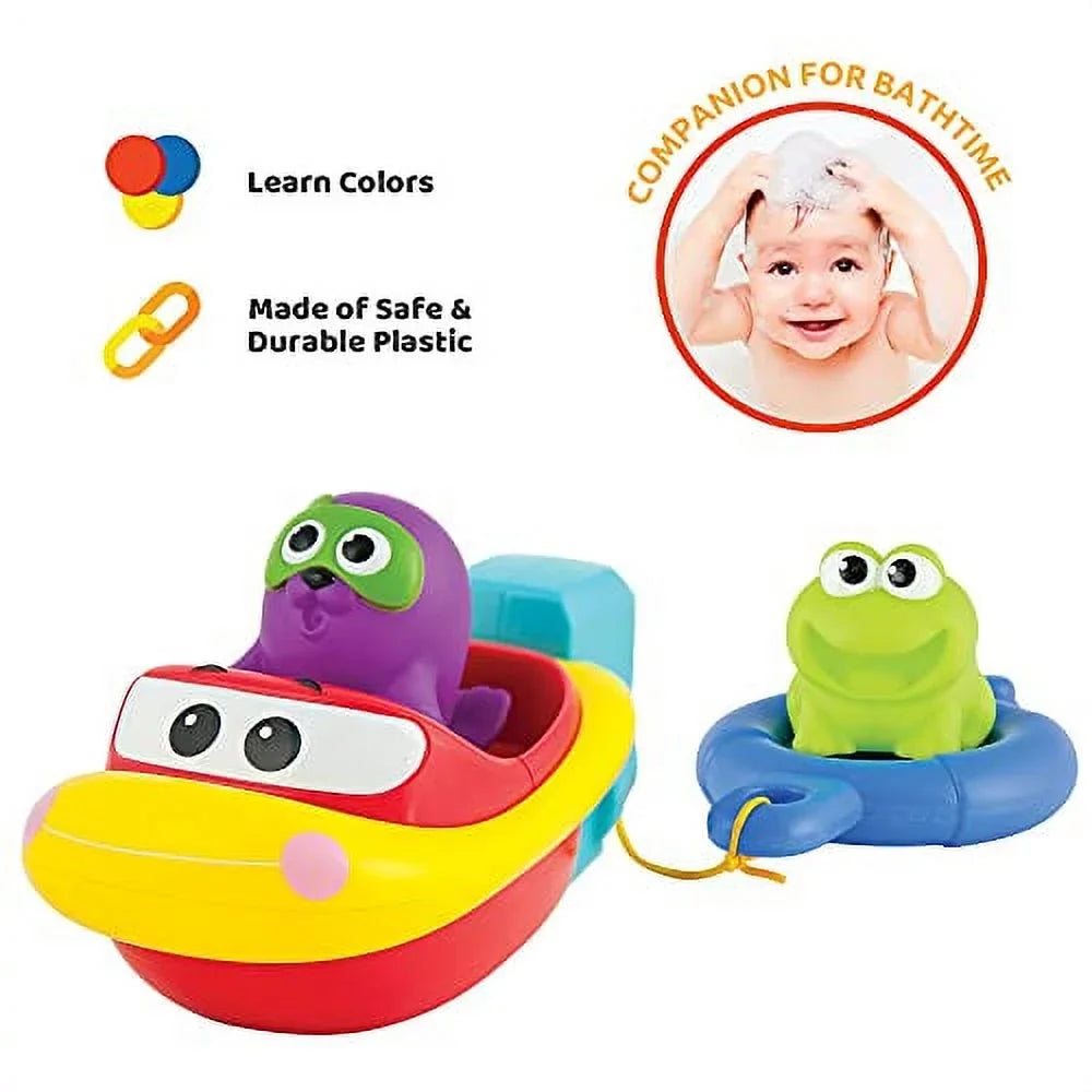 Needed - Durable Kids Girls - No Bath Accessories Bathtub for 'N Toddlers & Pool & & Floating Toy Babies, - for - Pull Boys Plastic, Batteries Boat Go Toys & Child-Safe Boats Seat Playtime KiddoLab