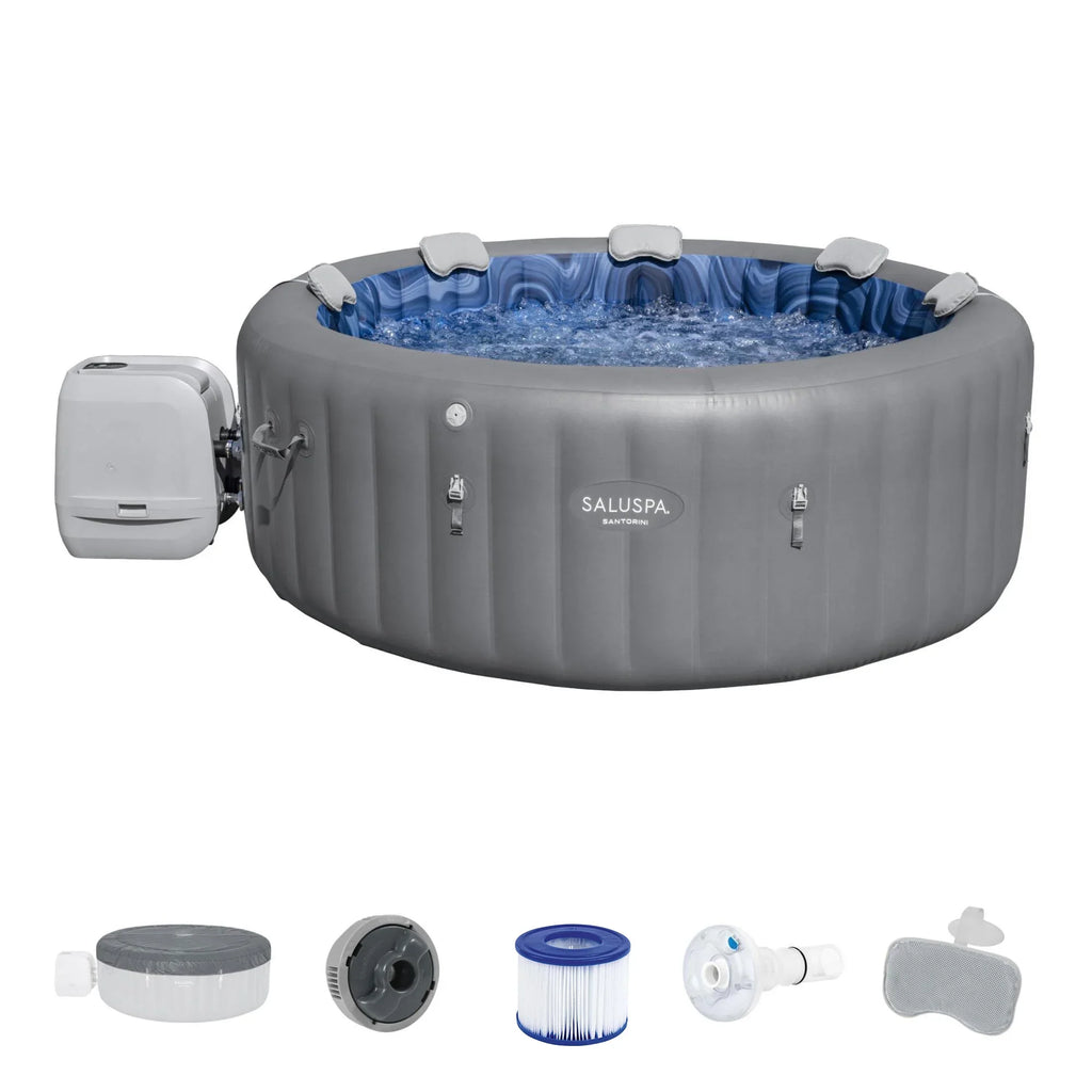 of Hot Bestway Pool/Spa w/Set SaluSpa Santorini HydroJet Seat SaluSpa Tub 2