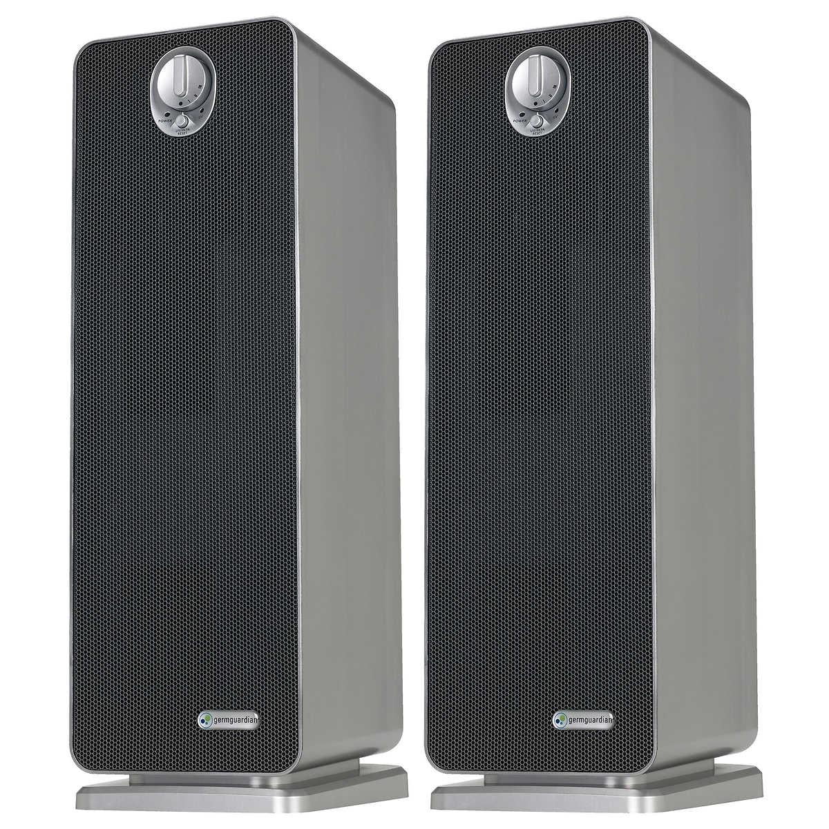 UV 2-pack Odor True Purifier, Air 22 GermGuardian with and Sanitizer Reduction, HEPA