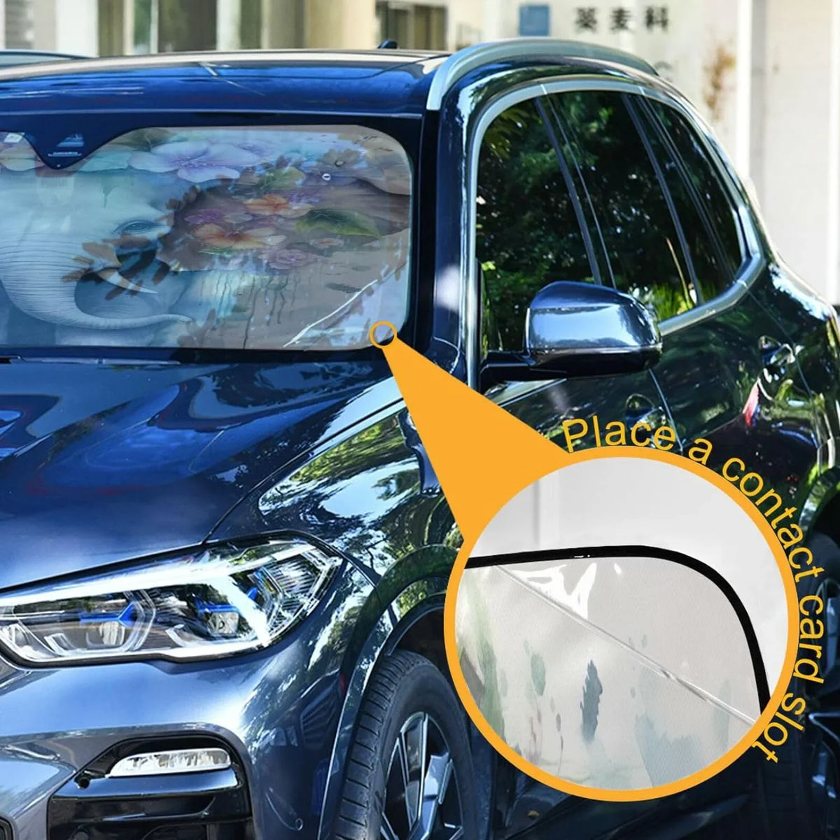 Sedans Shade Windshield Sun GZHJMY for Vehicle Cool Shade SUV Elephant for Truck,55"x27.6" Most Car Your Rays Foldable Blocks Shield UV Protector-Keeps Sun