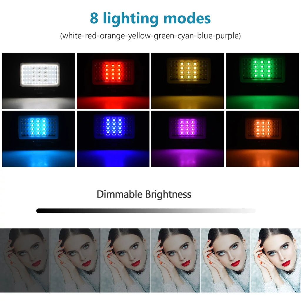 RGB Diving IPX8 Built-in Fill Video Photography CRI95+ Modes for SL-20 Tomshoo 40M Rechargeable Replacement for Battery Underwater Waterproof Dimmable Underwater Snorkeling 8 Video