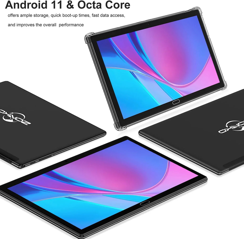 Tablet 10 Inch Android Tablet, Android 11 Tablet, 4G Phone Tablet, 2 In 1 Tablet,Tablet With Keyboard,4Gb Ram+64Gb Storage,Octa-Core Processor,Dual 13Mp Camera,Wi-Fi Tablet,Mother'S Day Gift Tablet