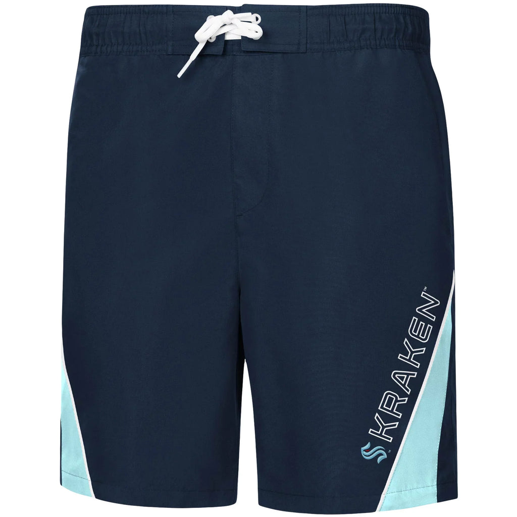 Men'S G-Iii Sports By Carl Banks Deep Sea Azure Seattle Kraken Sunrise Volley Swim Shorts