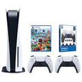 Bundle Surge Console Adventure 5 Disc A Sackboy: and Rings Big Version Kit with FPS Precision Extra Playstation White Grip Controller, With Aiming