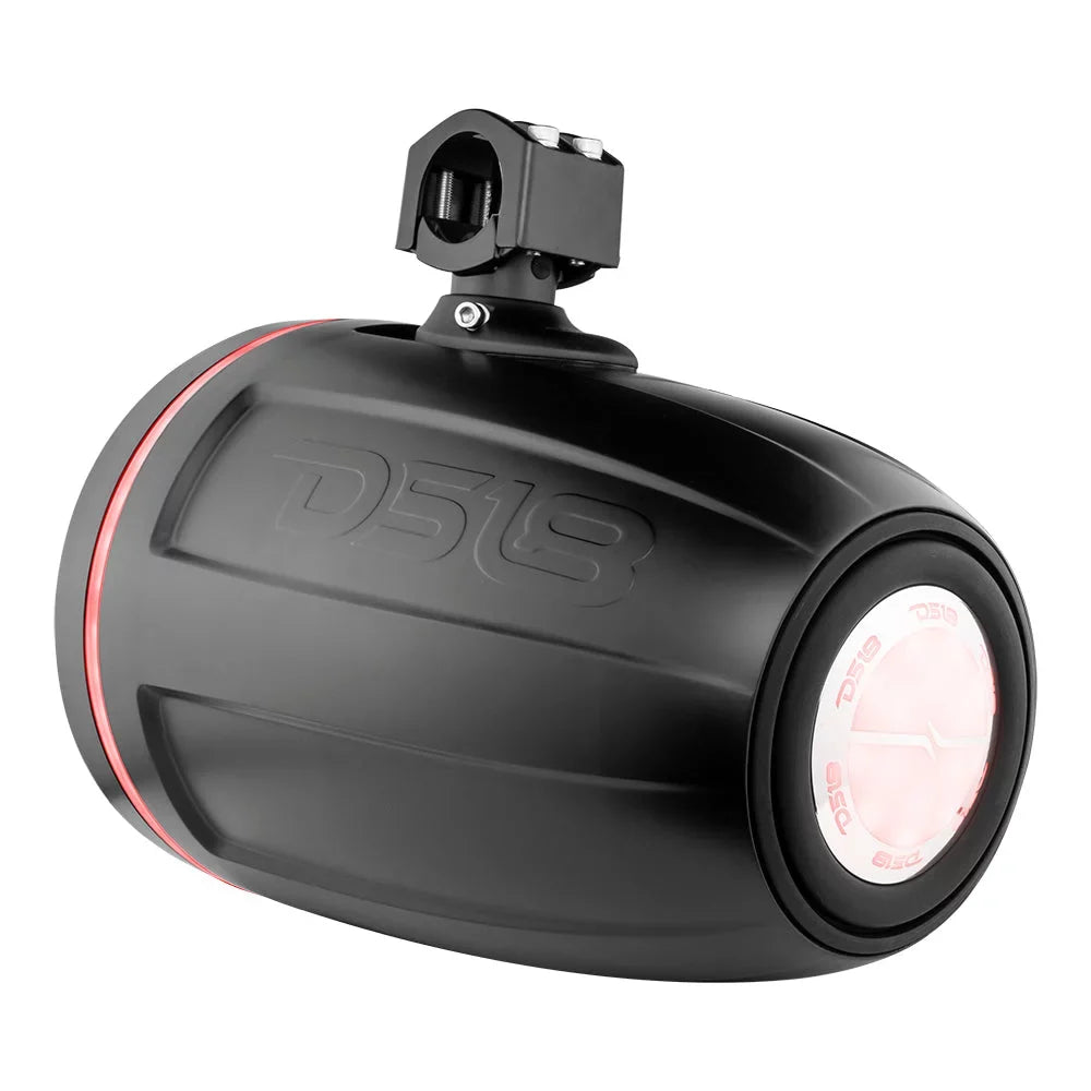 Ds18 Hydro 10" Neodymium Marine Towers W/Built-In Passive Radiator, 1" Driver &Amp; Rgb Led Lights - 900W - Black