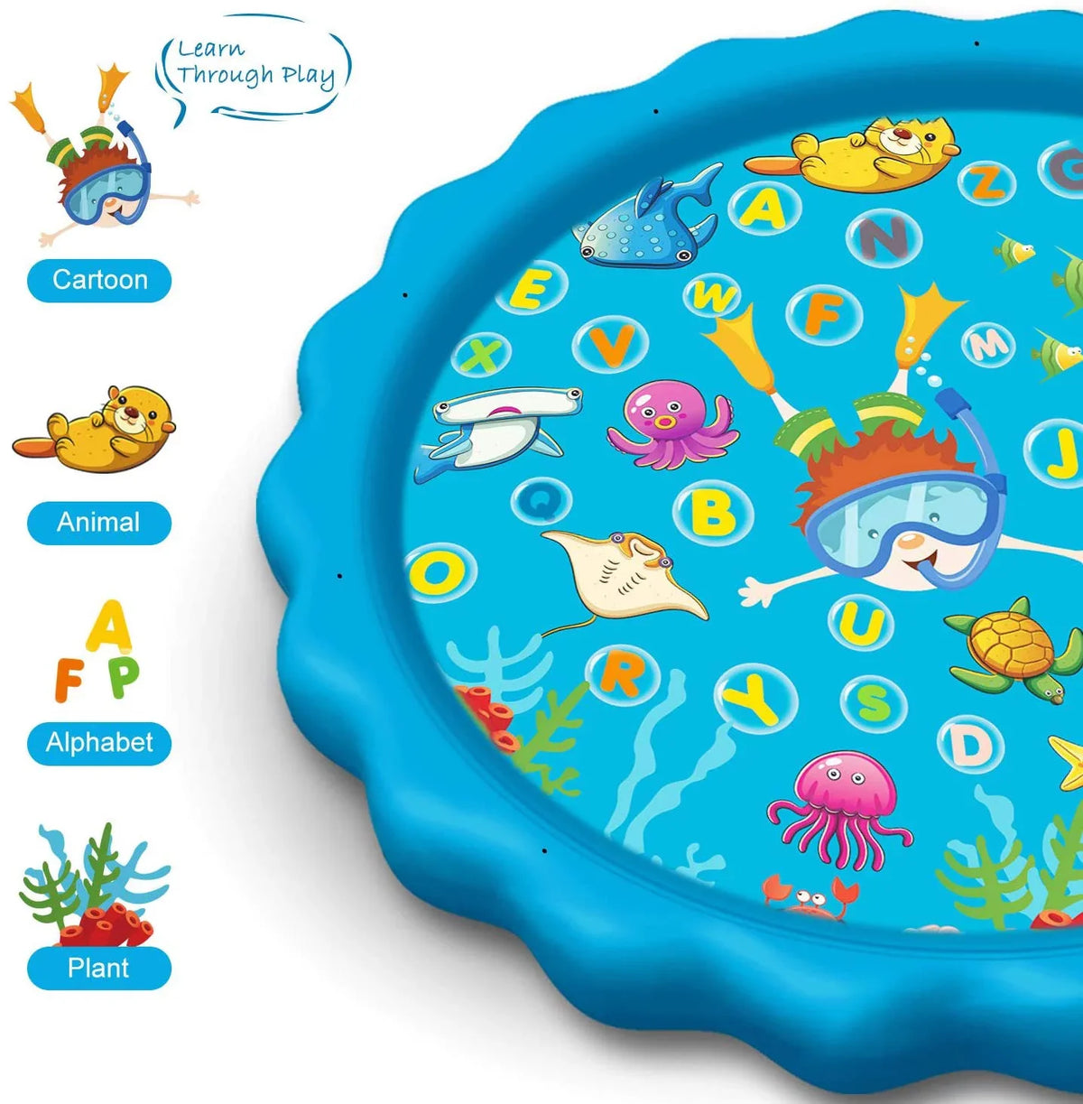 Kids exterior Perfect Children Mat Splash Summer Inflatable Infants - Outside Pool Toys pad Sprinkler, Kiddie liquid exterior for - Boys Toys liquid & Sprinkler and Toddlers Girls 68" Sprinkle liquid Play