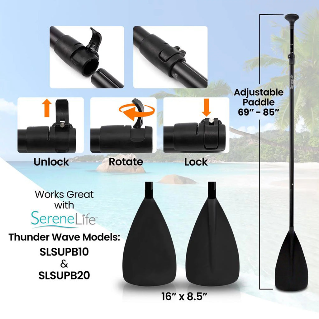Universal Serenelife Stand Up for Adjustable Oar Height Boards with Paddle