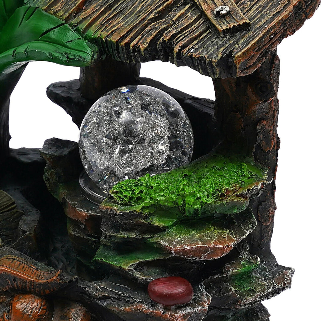 Tabletop Water Fountain With Led Rolling Ball Feng Shui Waterfall Fountain Home Indoor Water Fountain Led Lamp Tabletop Resin Rockery Fengshui Waterfall Decor