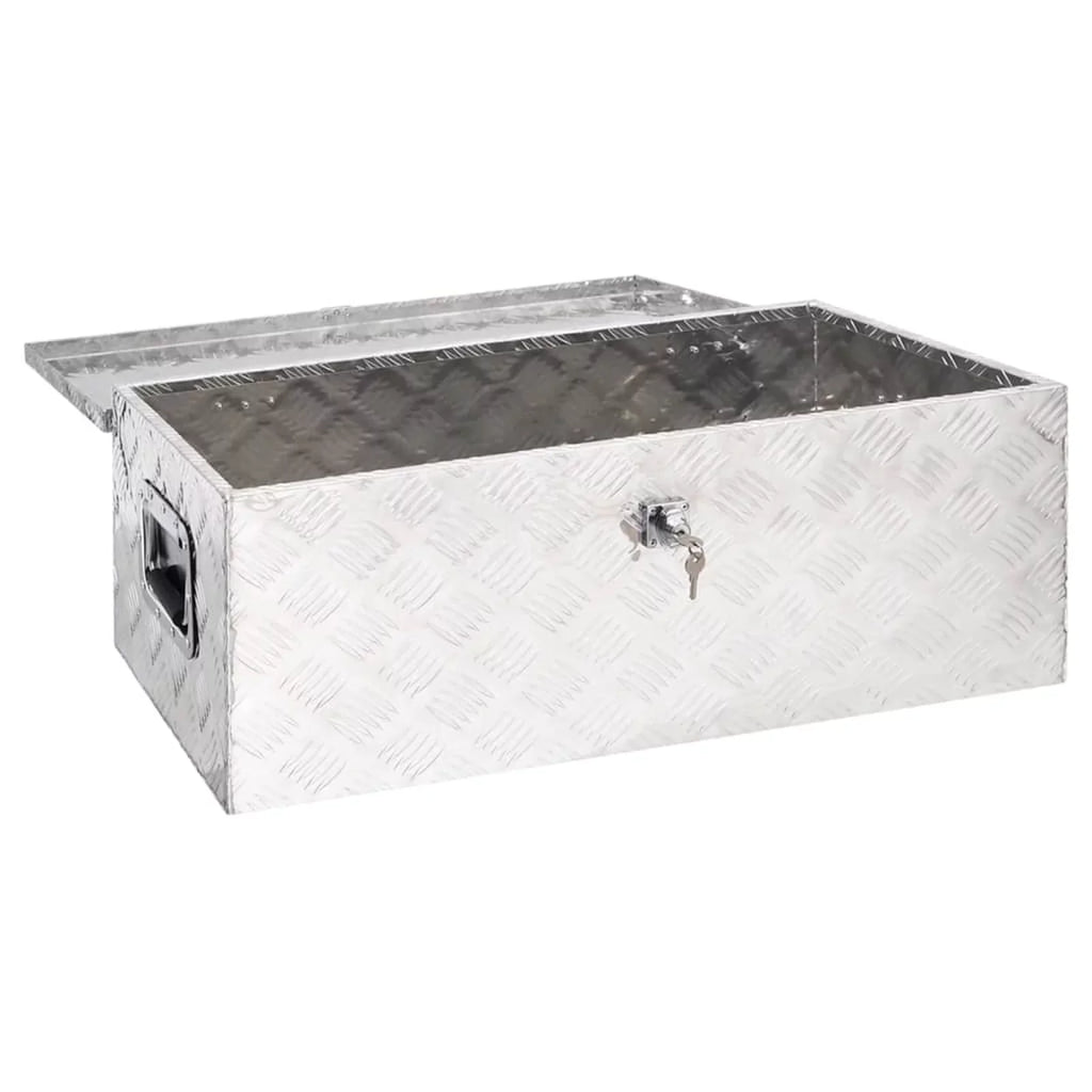 Box W x Storage x Vehicle, Organizer Lockable Toolbox H) Silver (L 13.2 Aluminum moobody Box Trip x 18.5 Tool Underbody Case for 35.4 Inches x Camping Truck Trailer Garage,