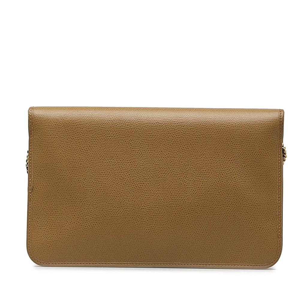 Unisex (Good) Authenticated Bag Leather Chain Dior Calf Pre-Owned Crossbody Crossbody Brown