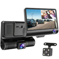 Imountek Dash Cam For Cars, 1296P Full Hd Dash Camera With 4Inch Lcd Display, 3 Channel Dash Cam With Night Vision, Driving Recorder