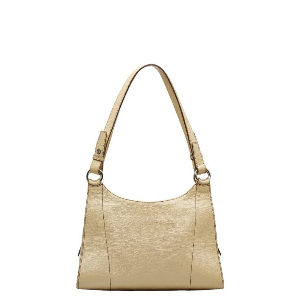 Cream Pre-Owned (Fair) Yellow LOEWE Handbag Leather White Ladies