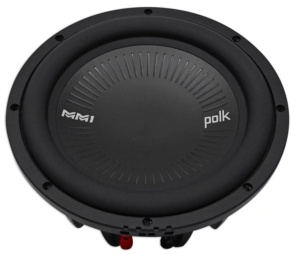 (2) Polk Audio Mm1042Dvc 10” 2400 Watt Car Subwoofers+Mono Amplifier+Amp Kit