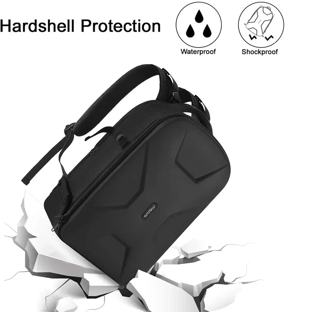 Waterproof Black Compartment, Protective Camera for Mavic Canon/Nikon//DJI with Mosiso Tripod DSLR/SLR/Mirrorless Bag Camera Drone, Case Photography Holder&Laptop Hardshell Backpack