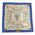 Pre-Loved Hermes Carre 90 Pierres D’ Orient Et Occident Oriental Stone And Western Stonework Women’S Scarf Muffler 100% Silk White/Blue (Like New)