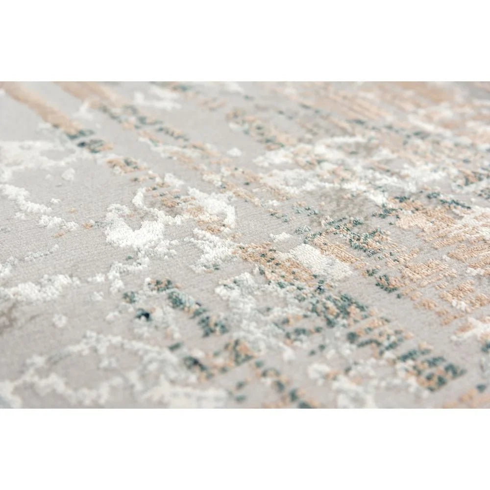 Alora Decor Glamour 7'10"X9'10" Ivory / Gray /Ivory / Gray Power-Loomed Area Rug