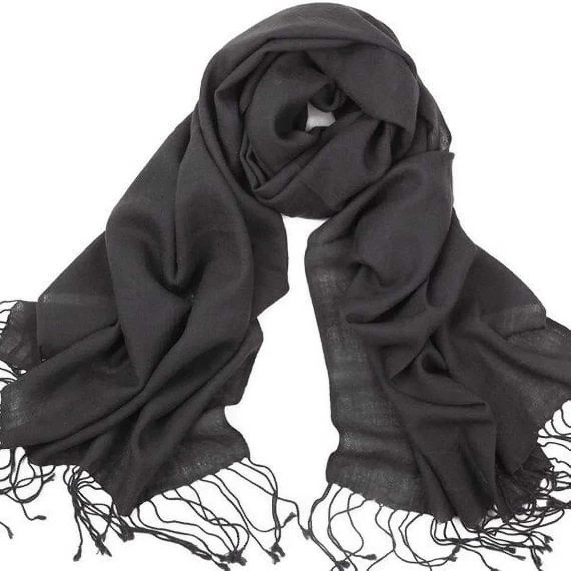 Shawl of Shawl, Dark Grey Set Wrap, Pashmina Bridal Shawl, 10 Scarf Wedding Bridesmaid