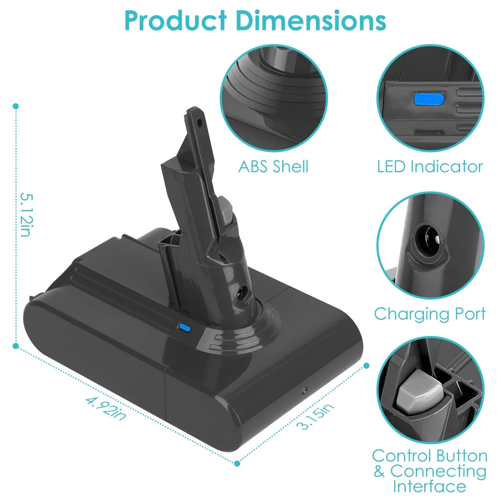 for Battery, Dyson Fit V7 Battery SV11 Replacement 4000mAh Absolute/Fluffy/Pr/Extra V7 iMounTEK