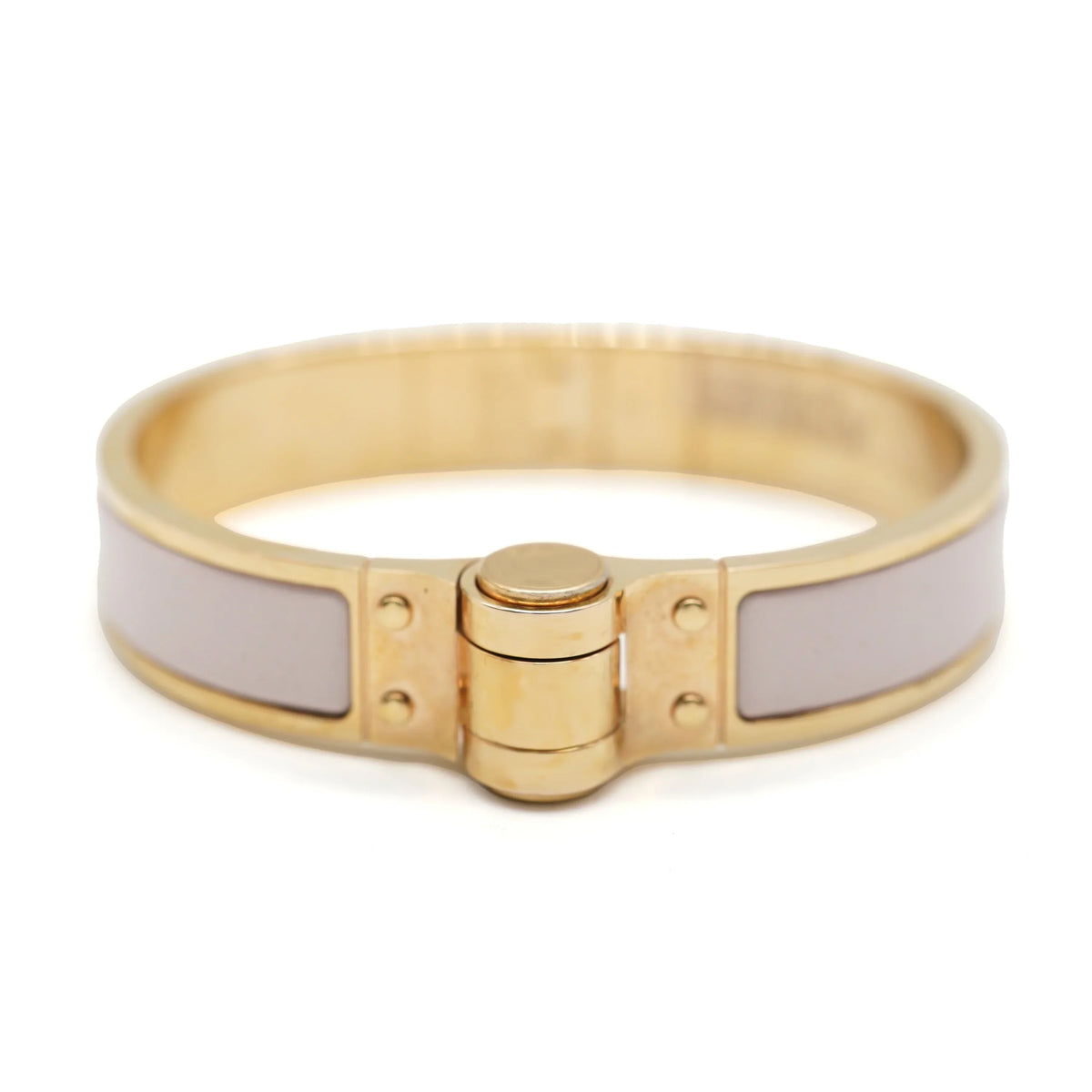 Hermes Charniere Uni Narrow Hinged Bracelet In Rose Candeur Second-Hand