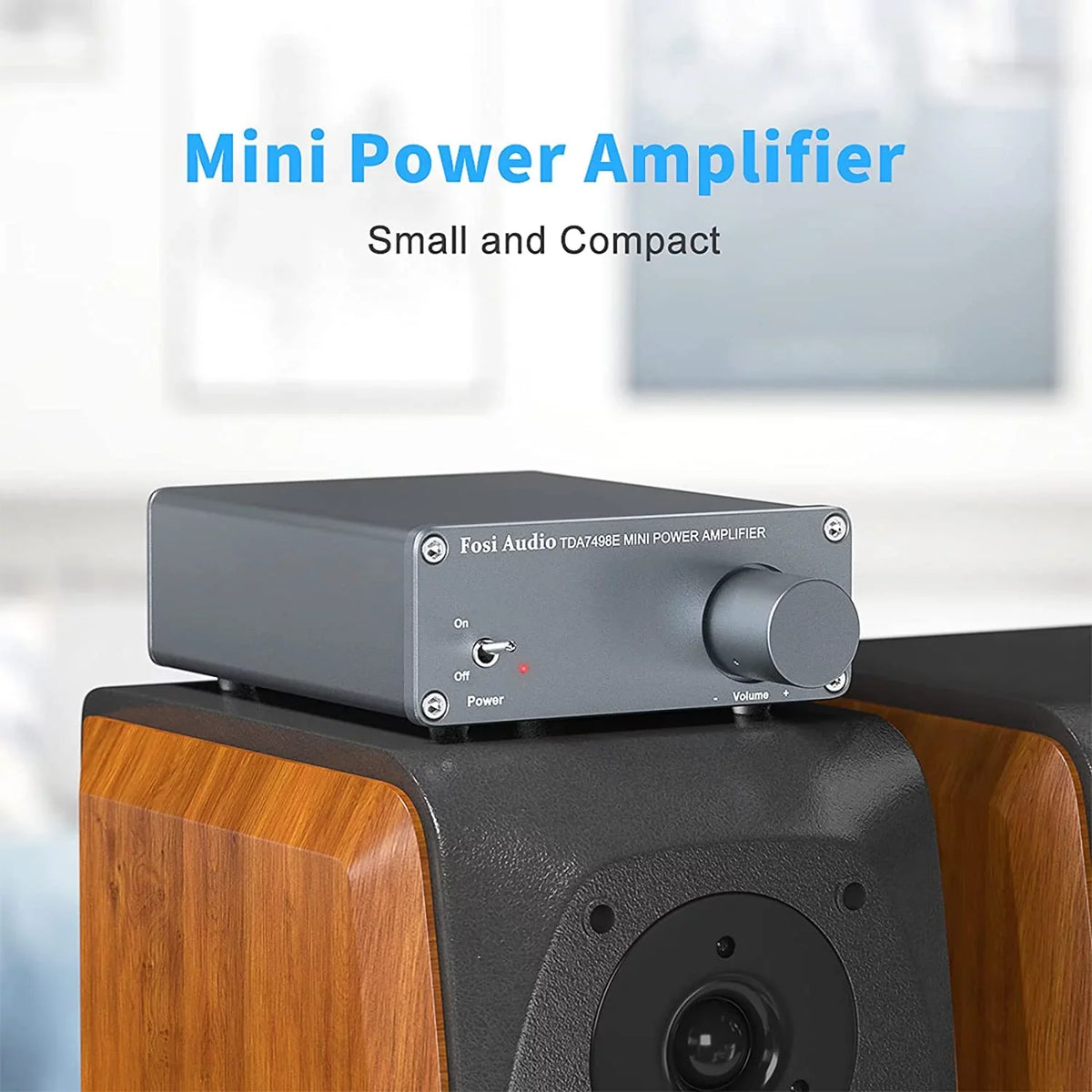 Fosi Audio Tda7498E 2 Channel 160W X2 Stereo Audio Amplifier Mini Hi-Fi Class D Integrated Amp For Passive Speakers With 24V Power Supply