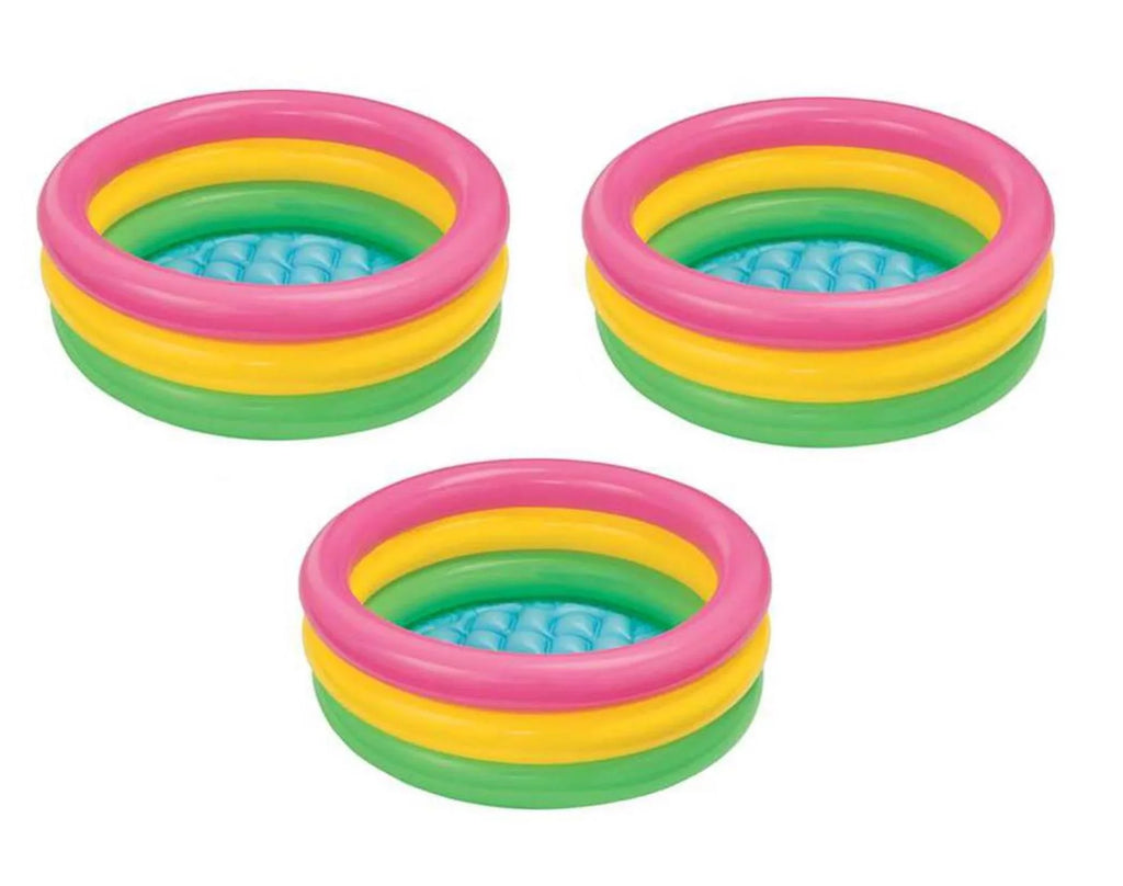Multicolored Glow Swimming Pool, Intex Sunset Baby Colorful Inflatable 3