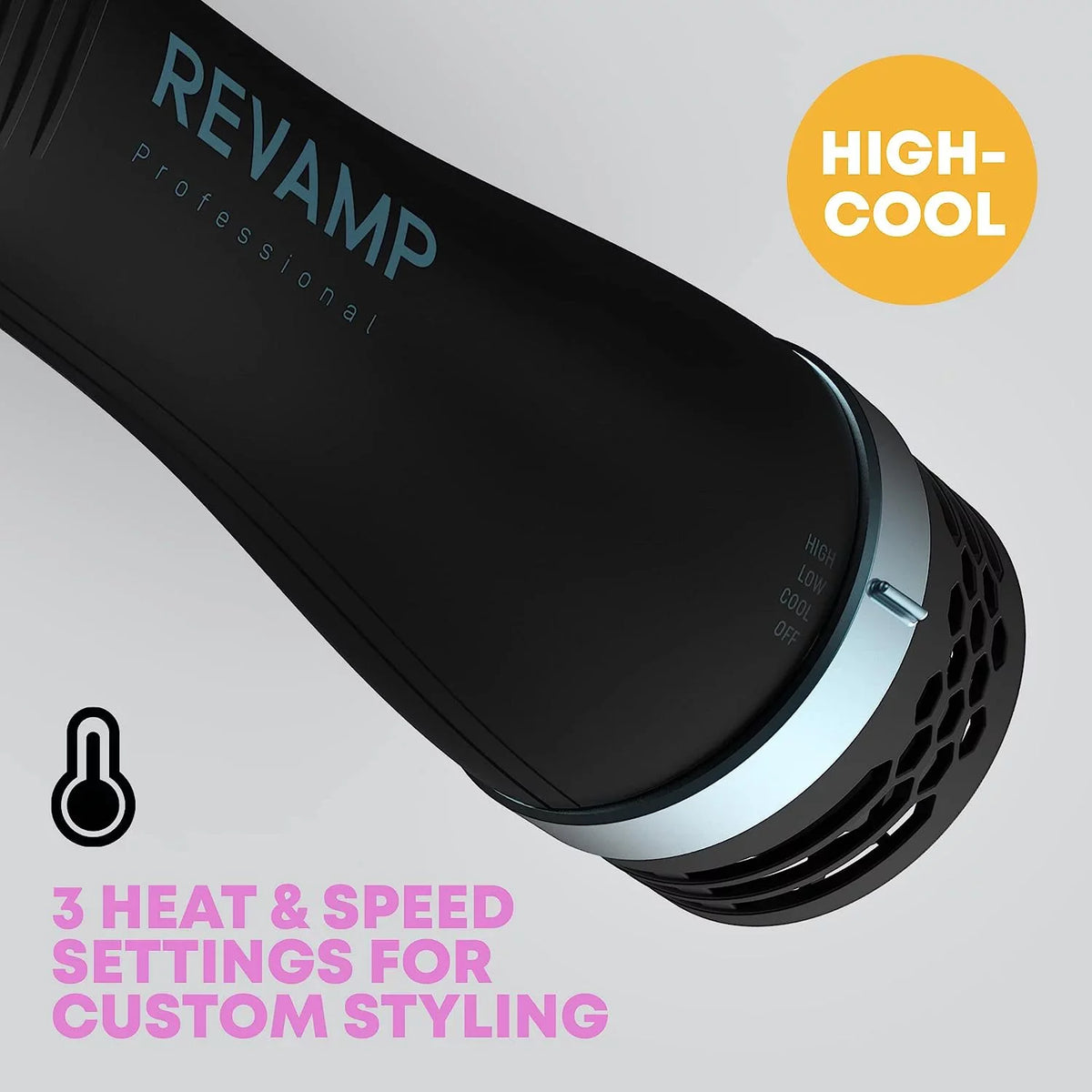 Perfect Progloss Infused Dry Volume Shine 9’ Revamp Air Brush Dry for Shine Progloss for Hair Blow Oils & Dryer Styler Auto-Off Styling – Frizz-Free Swivel Wet Barrel Ceramic or – Cord & – with Hot