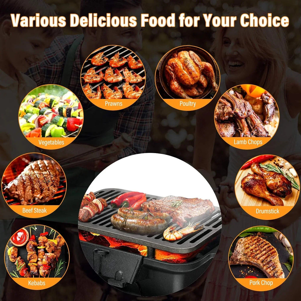 Door, for Gate, Fire Charcoal BBQ Camping Grill Backyard Iron Portable with Patio Net, Picnic Regulating Double-sided Grill Hibachi exterior Grill Air Grill, Cooking Grilling Perfect Cast