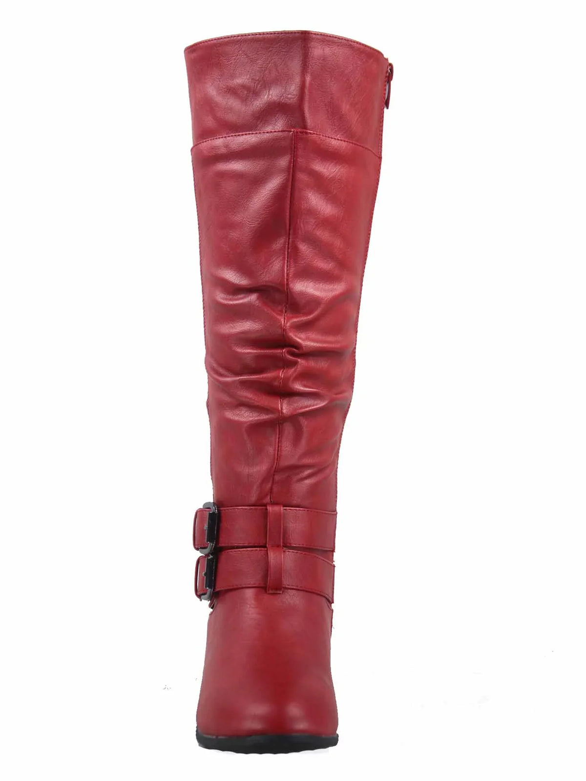 High Riding Coco-20 Boots Buckles Round Zipper Fashion Women's Low Toe Heel Knee