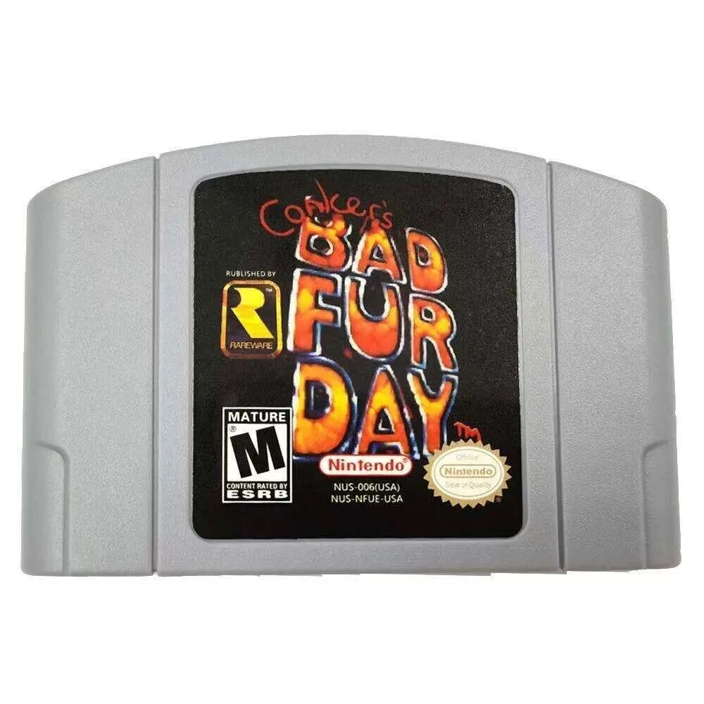 Conkers Bad Fur Day Video Game Card Nintendo N64 Fd-