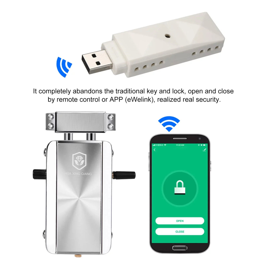 Door Lock,Deadbolt Apartment Lock -Theft Deadbolt Remote Keyless Lock Door Lock Kit Ewelink Remote Siuke Simbae Remote Less Lock Wifi Buzhi