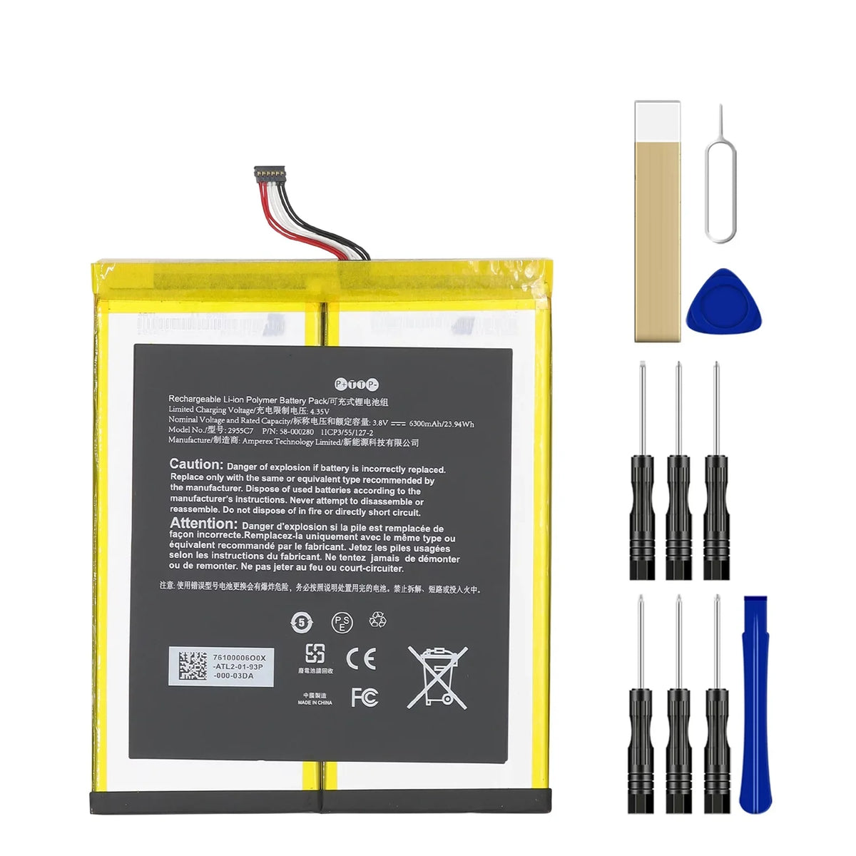 Fire 7th 2955C7/26S1015 10.1 Gen HD SL056ZE Amazon Battery Tool Replacement For Kindle